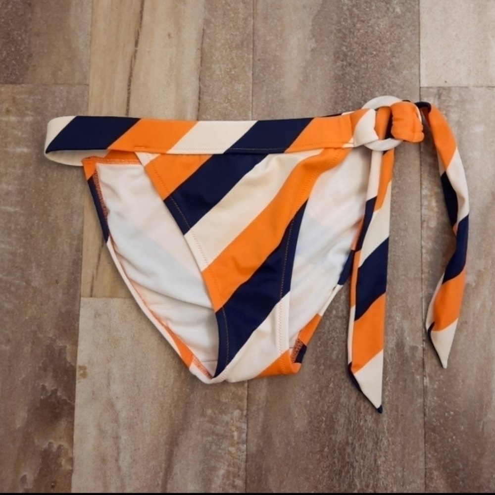Victoria's Secret Blue & Orange Side Belted Bikini Bottom S